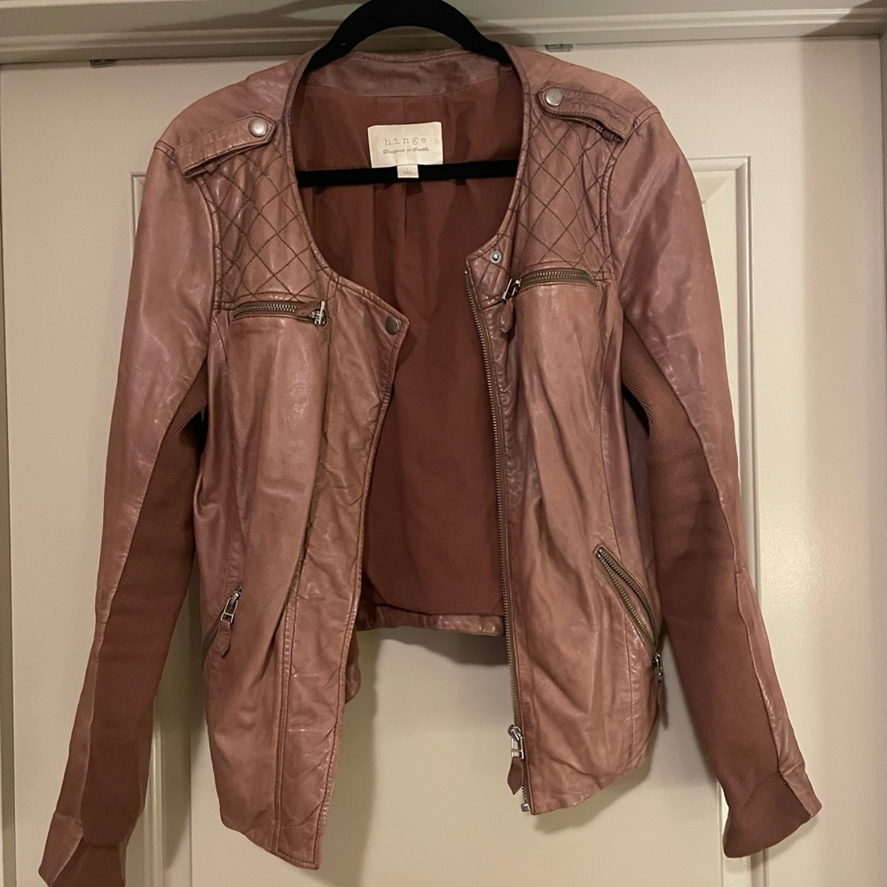 Genuine leather Nordstrom jacket in brown | size L